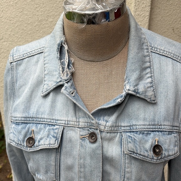 PAIGE distressed frayed adorable cropped jean jacket from Bloomingdale’s - Picture 5 of 15